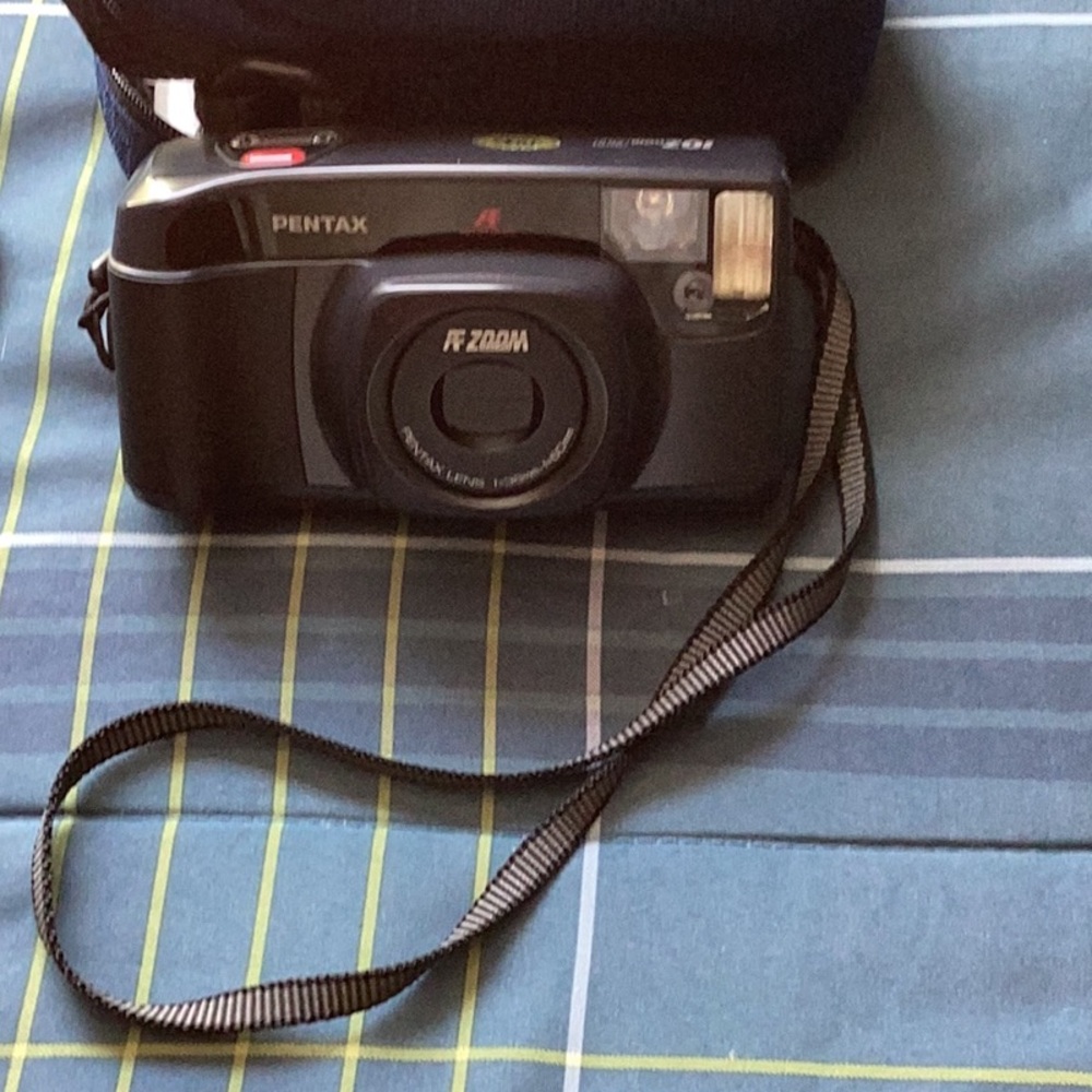Pentax Black Camera with Strap & camera case